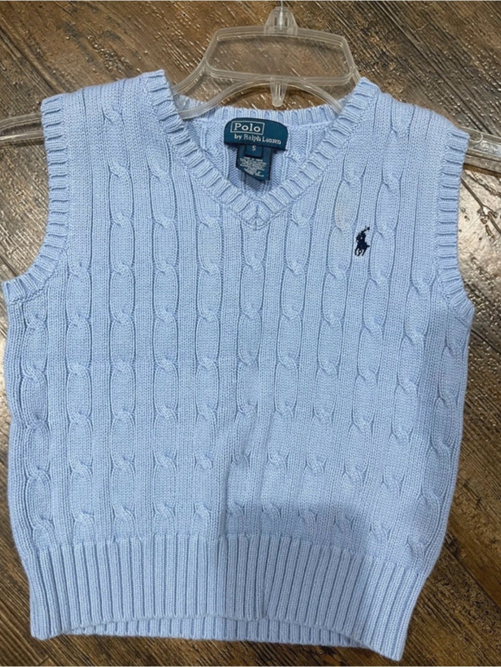 Polo Ralph Lauren Cable Knit Sweater Vest Light Blue Size 5